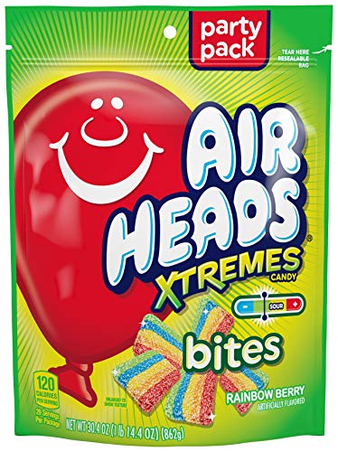 Airheads Xtremes Sweet and Sour Candy Bites, Chewy Candy Bag, Rainbow Berry Artificially Flavored, 30.4 Ounces (4-Pack)