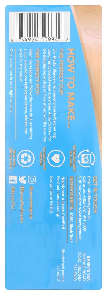 Barry's Tea Bags, Decaffeinated, 80 Count Pack of 3
