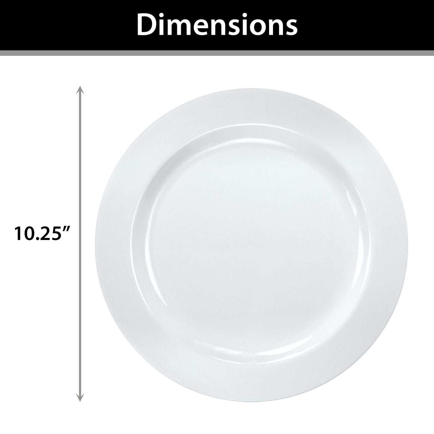 Lillian Tablesettings Premium Quality Heavyweight 10.25 inch Plastic Plates China Like, Wedding and Party Dinnerware Plastic Plates White Pearl - 30