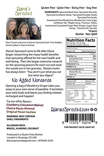 Diana's Sprouted Super Food Sprouted: Nut and Seed Granola Low Carbs Low Suger, No Gluten, No GrainsSampler Pack (All Four Flavors)