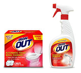 Iron Out Automatic Toilet Bowl Cleaner, 6 Tablets, and Rust Stain Remover Gel Spray