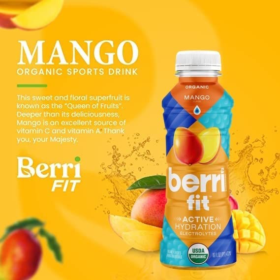 Berri Fit Mango Organic Sports Drink Alternative with Natural Plant-Based