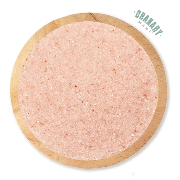 Himalayan Pink Salt Fine Grind by Granary Mart - Rich in Trace Minerals - Ideal for Gourmet Cooking & Savory Items - Unrefined & Natural - Affordable