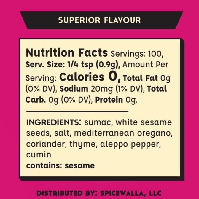 Spicewalla Zaatar Spice | Non-GMO, No MSG, Gluten Free | Middle Eastern Zatar, Zahtar Spice