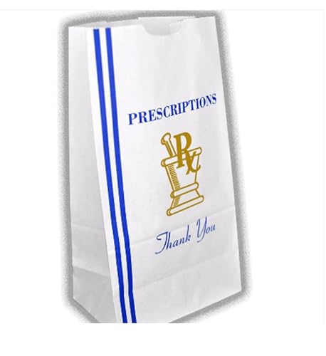 Snappy Rx Supply 1000 Pack Pharmacy Bag - TY Design White Prescription 6" x 4" x 11" - Medicine Container, Medication Packaging for Drug Stores