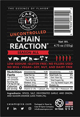 Casa M Spice Co® Uncontrolled Chain Reaction® Season-All• Low Sodium • Gluten Free • Keto Friendly BBQ Spices and Seasonings (Uncontrolled (2x as