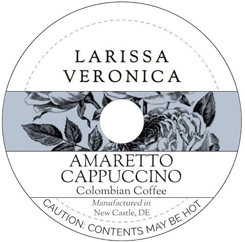 Amaretto Cappuccino Colombian Coffee (Single Serve K-Cup Pods) (Gourmet, Naturally Flavored, Whole Coffee Beans) (12 pods, ZIN: 571115) - 2 Pack