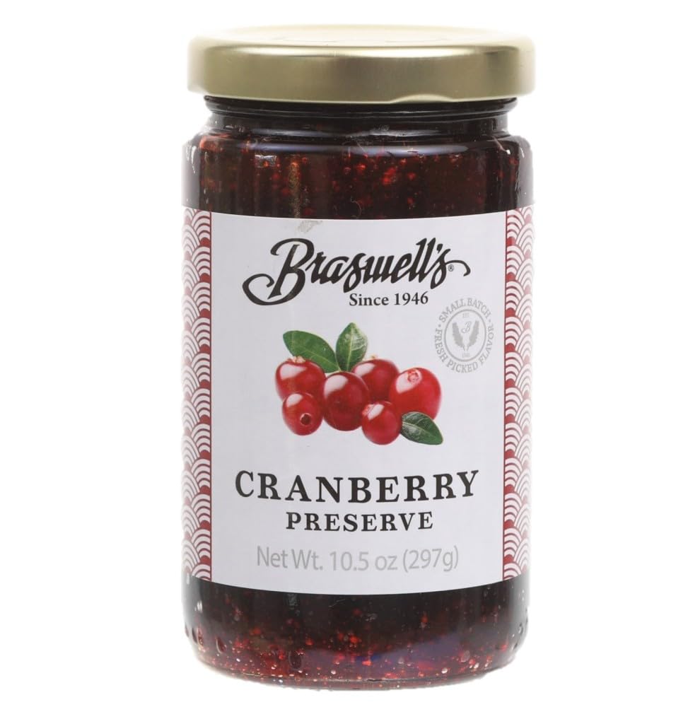 Braswell’s Sweet and Savory Jellies, Jams, and Preserves - Small-Batch, Renowned Specialty, Made in USA, Since 1946 (10.5 Ounce, Cranberry)