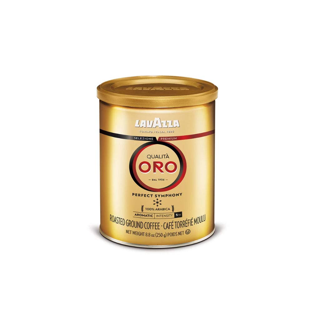 Lavazza Qualità Oro Ground Coffee, Medium Roast, 100% Arabica, 8.8 oz Tin (Pack of 6)