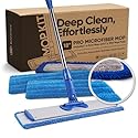 18” Pro Microfiber Hardwood Floor Mop - Cleans Floor in Seconds | Dust & Wet Mopping | Hardwood, Tile, Laminate & Vinyl with 3 Washable Pads, No