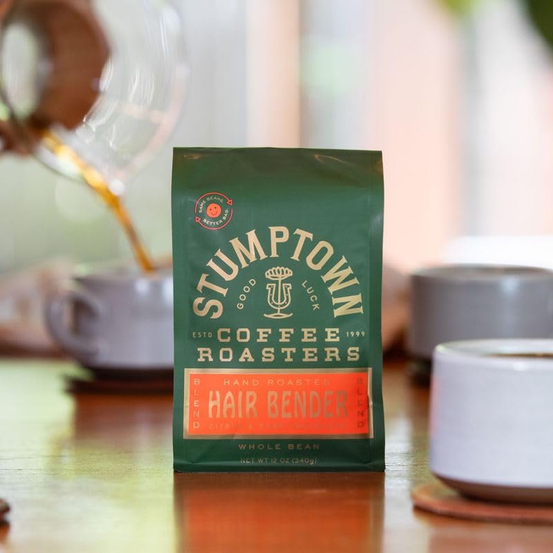 Stumptown Coffee Roasters, Medium Roast Whole Bean Coffee, 100% Arabica Coffee - Hair Bender 12 Ounce Bag with Flavor Notes of Citrus and Dark