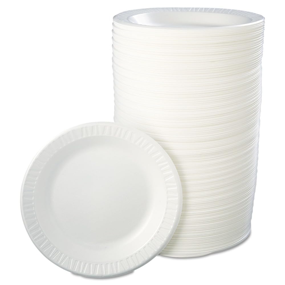 Dart 10PWQR 10.25 in White Laminated Foam Plate (Case of 500)