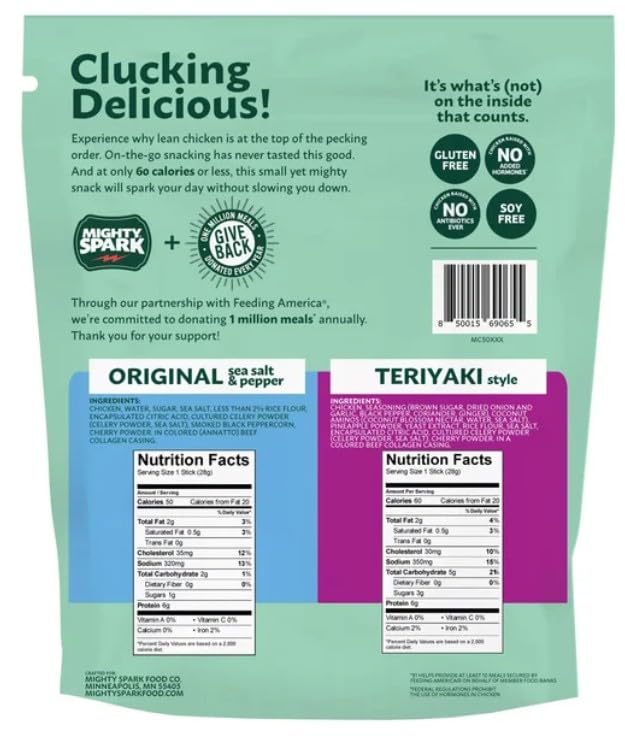 Mighty Spark Teriyaki Chicken Stick Variety, 12-count