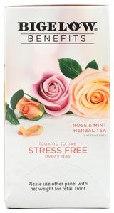 Bigelow Tea Bigelow RCB01027 Benefits Decaf Rose Mint Tea Bags, 18/Box