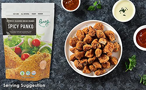 Pereg Spicy Panko Bread Crumbs - 9 Oz - Breadcrumbs with Hot Spicy Flavor - Best for Coating & Stuffing - Schnitzel, Seafood, Poultry, Vegetables, Meatballs(Pack of 1)