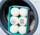 Morning Blooming: 100% Natural Wool Dryer-Specific Balls (6-Pack) with Designer Felt Storage Basket - The Eco-Friendly Choice for a Fresh Morning