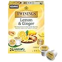 Twinings Lemon & Ginger Herbal Tea K-Cup Pods for Keurig, 24 Count (Pack of 1), Tangy & Spicy, Naturally Caffeine-Free, Enjoy Hot or Iced