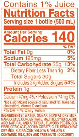 CALPICO Mango, Non-Carbonated Drink, Japanese Beverage Contains Mango Juice Concentrate, Sweet and Tangy Asian Drink, 16.9 FL oz. (Pack of 24)