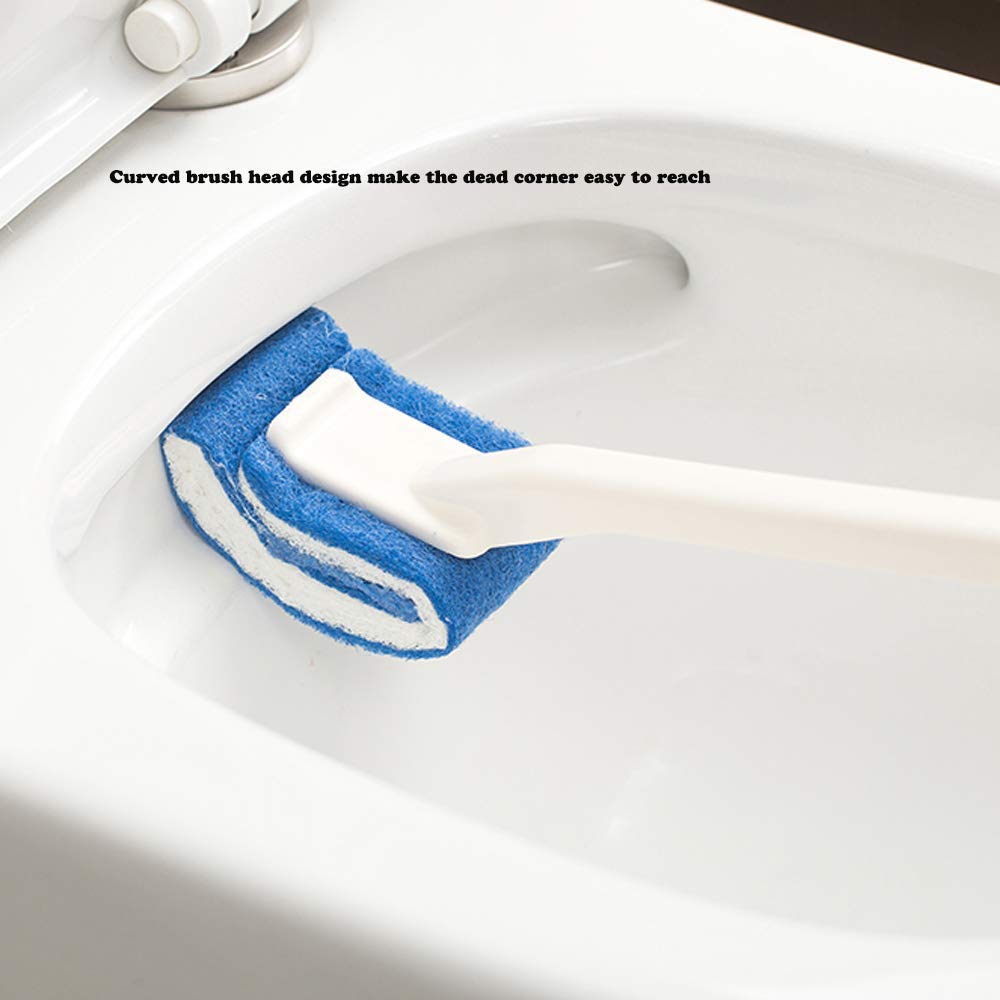 Toilet Brush Bowl Brush Bathroom Brush Under Rim Toilet Brush Scracth-Free Curved Good Grip Easy to use deep Cleaning No Scratching, Anti-Splashing