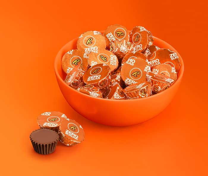 Sugar Free Miniature Peanut Butter Cups - 2 Pound Bag - Zero Sugar - Individually Wrapped Chocolate