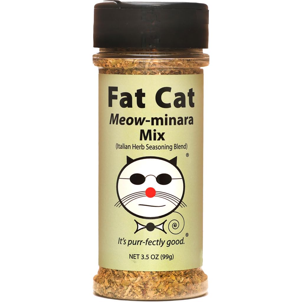 Meow-minara Italian Herb Seasoning by Fat Cat Gourmet (4.5 oz) | Premium All-Natural Mediterranean Herb & Garlic Blend | Perfect for Pasta, Pizza