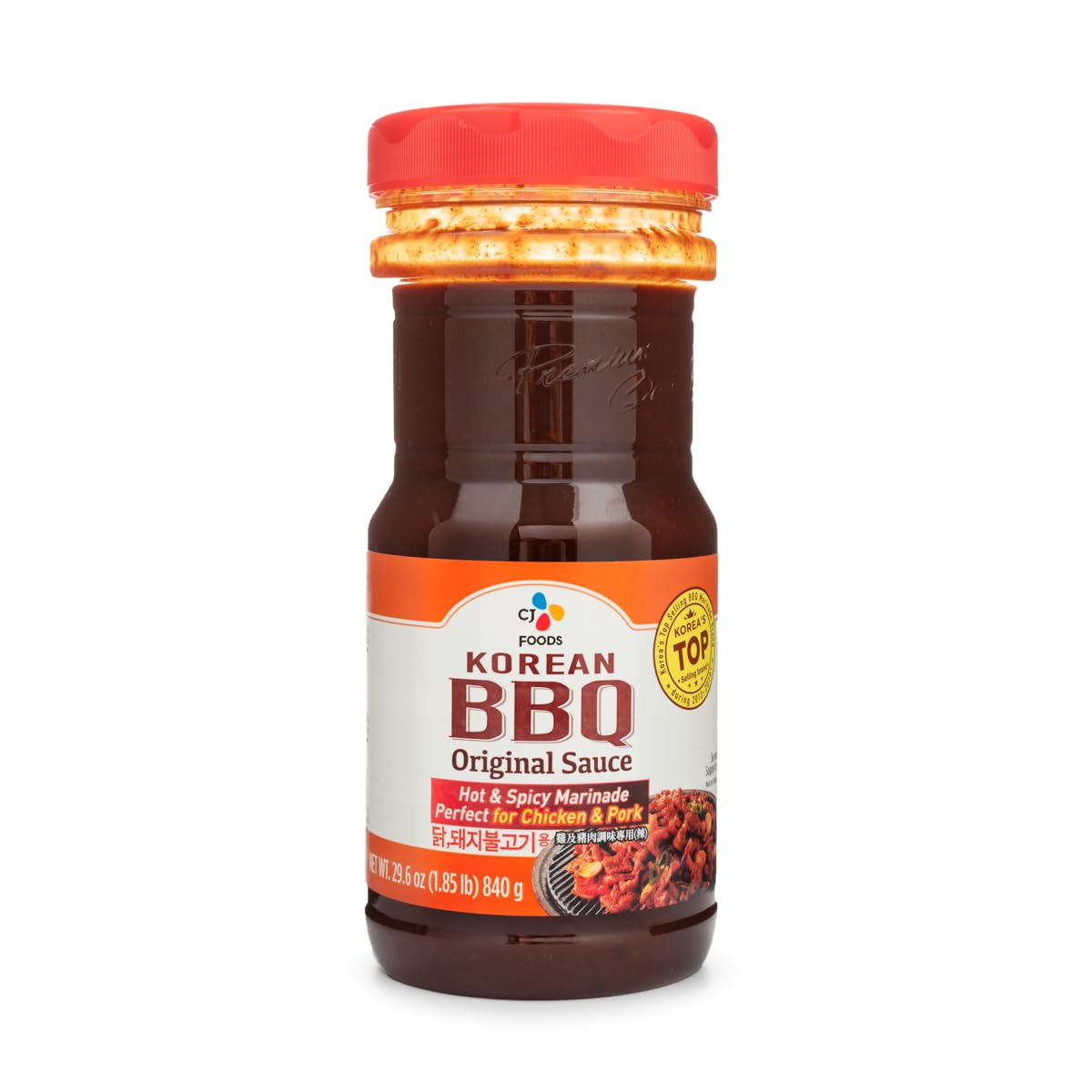 (Hot&Spicy) CJ Korean BBQ Original Sauce Chicken & Pork Marinade 29.6 Ounce (1)