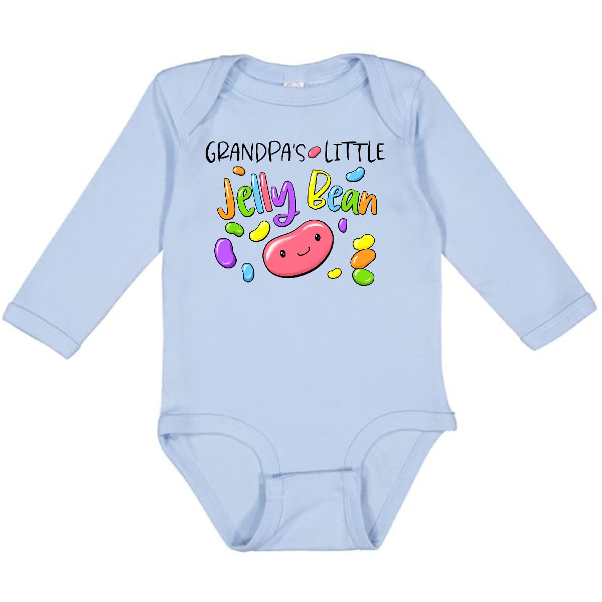 inktastic Grandpa's Little Jellybean Cute Easter Candy Long Sleeve Creeper 6 Months 0100 Light Blue 3a4ed