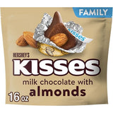 HERSHEY'S KISSES Milk Chocolate with Almonds Candy Family Pack, 16 oz