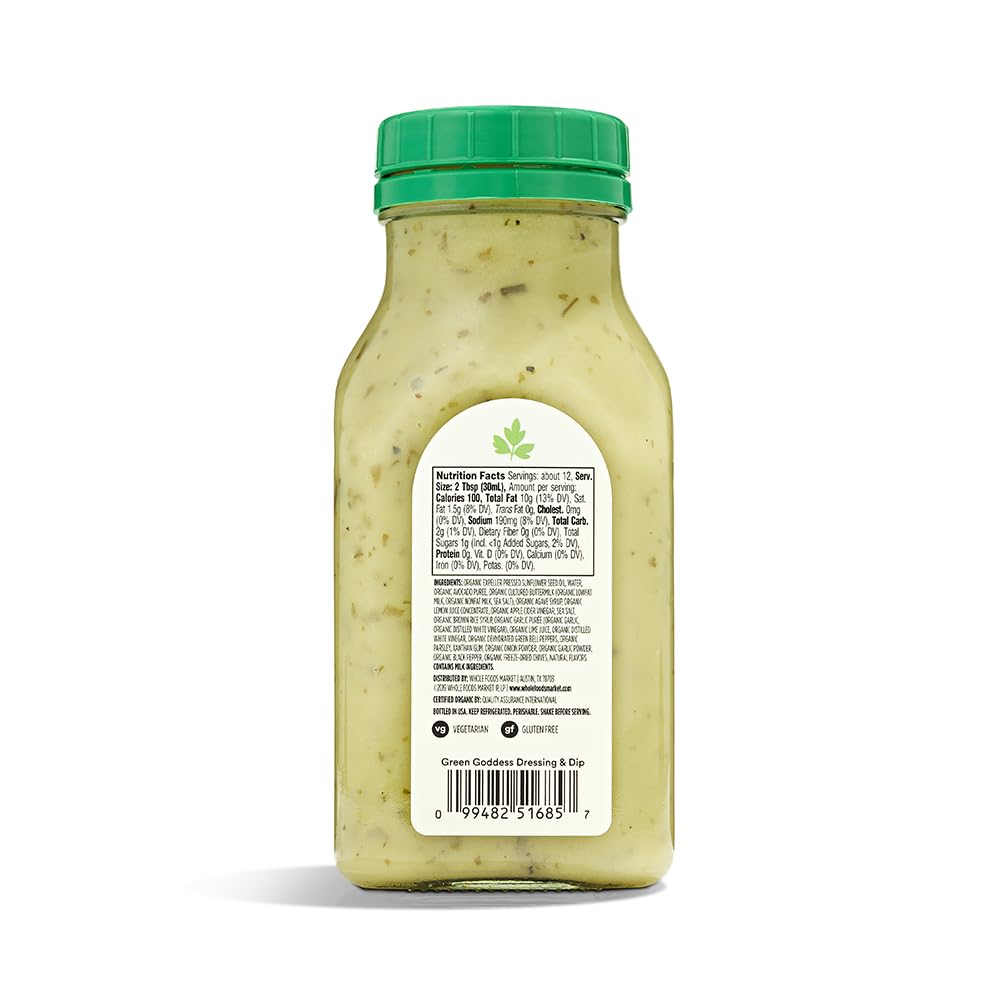 365 By Whole Foods Market, Organic Green Goddess Dressing, 12 Fl Oz