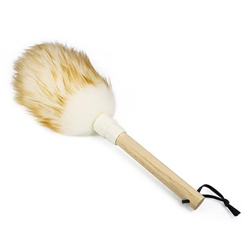 Wool Lambswool Cleaning Brush Duster,Wood Handle,Hanging Rope,Anti-Static,Comfortable Grips, for Piano,Guitar and Other Stringed Instruments