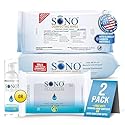 SONO Disinfecting Wipes - 160 Count (Pack of 2) + Sanitizer, Medical-Grade, Alcohol-Free, No Bleach, Gentle & Effective Multi-Surface Cleaning