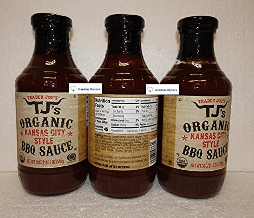 Trader Joe’s TJ’s Organic Kansas City Style BBQ Sauce 18oz 510g (Three Bottles)