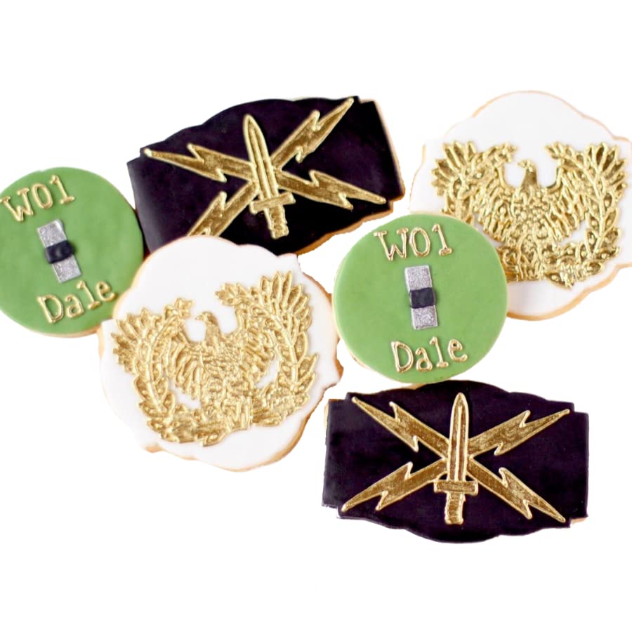 1 Dz. Military Rank Cookies! Leiutenants, Captain, Colonel, Master Sergeant, Promotions Army, Birthday Party Favors or Gift, Navy, Coast Guard