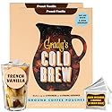 GRADY’S COLD BREW, French Vanilla, 100% Arabica Ground Coffee & Chicory Pouches, TWO Bundles of 4 Easy-to-Brew Bean Bags, Makes 24 drinks