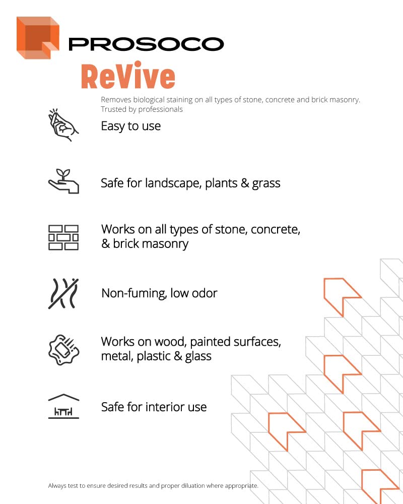 Prosoco ReVive - Headstone, Gravestone and Monument Cleaner - Trusted by Professionals - (1-Gallon)