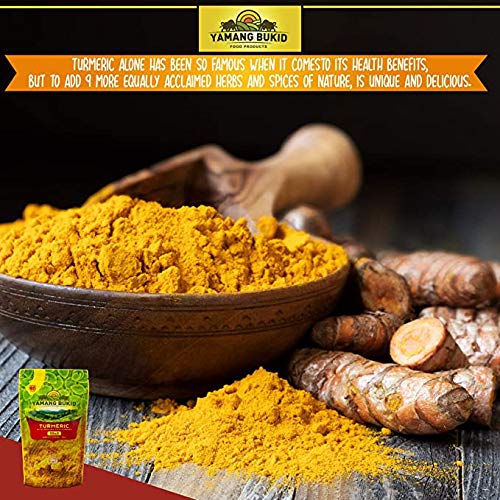 Turmeric Tea 10-in-1 Instant Powder drink w/ Gynura Procumbens Curcuminoids Curcumin Healthy natural herbs and spices Ginger, Lemongrass, Moringa