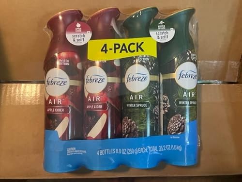 Febreze variety 4pack limited edition scents (apple cider/winter spruce,4)