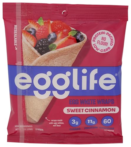 Egglife, Wraps Egg White Sweet Cinnamon, 6 Ounce