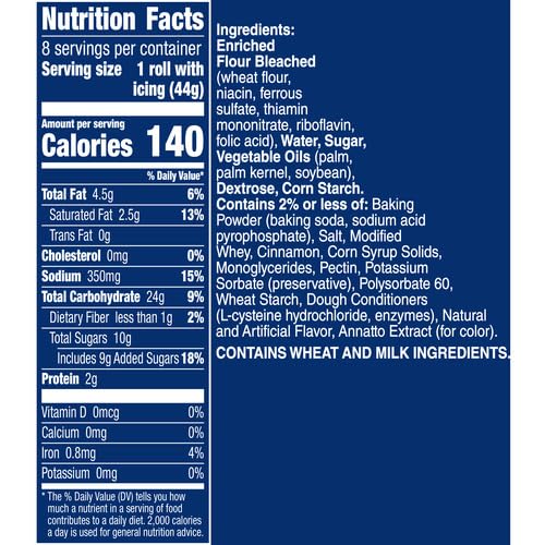 Pillsbury Cinnamon Rolls with Original Icing, 8 Ct, 12.4 oz