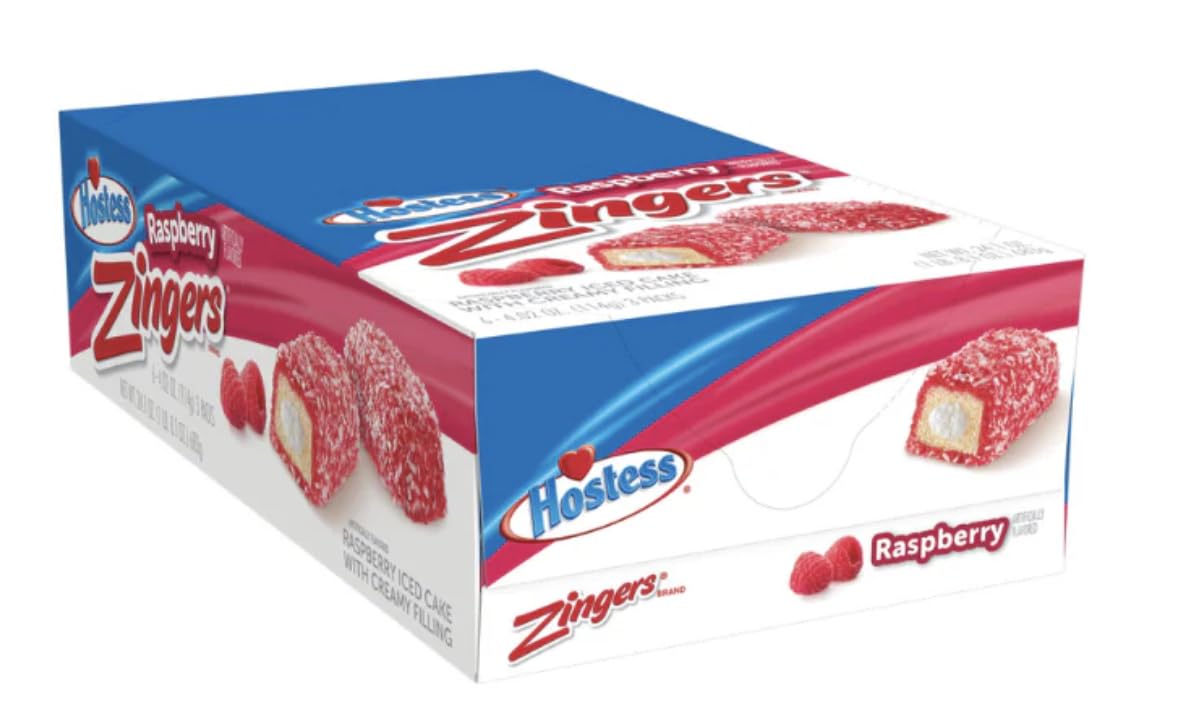Hostess Single Serve Raspberry Zingers, 6 Packs of 3-1 Box
