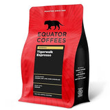 Equator Coffees, Tigerwalk Espresso, Fine Ground Coffee, Medium Roast, Fresh Roasted, Cherry, Chocolate, Strawberry and Lemon Flavor Notes