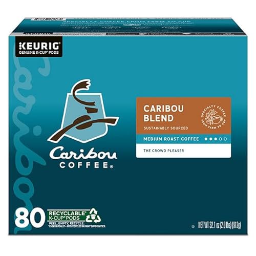 Worldwide Nutrition Bundle Compatible with Caribou Coffee K-Cups Medium Roast - Ground Coffee with Sweet, Spicy & Berry Notes - 80 Count Single-Serve