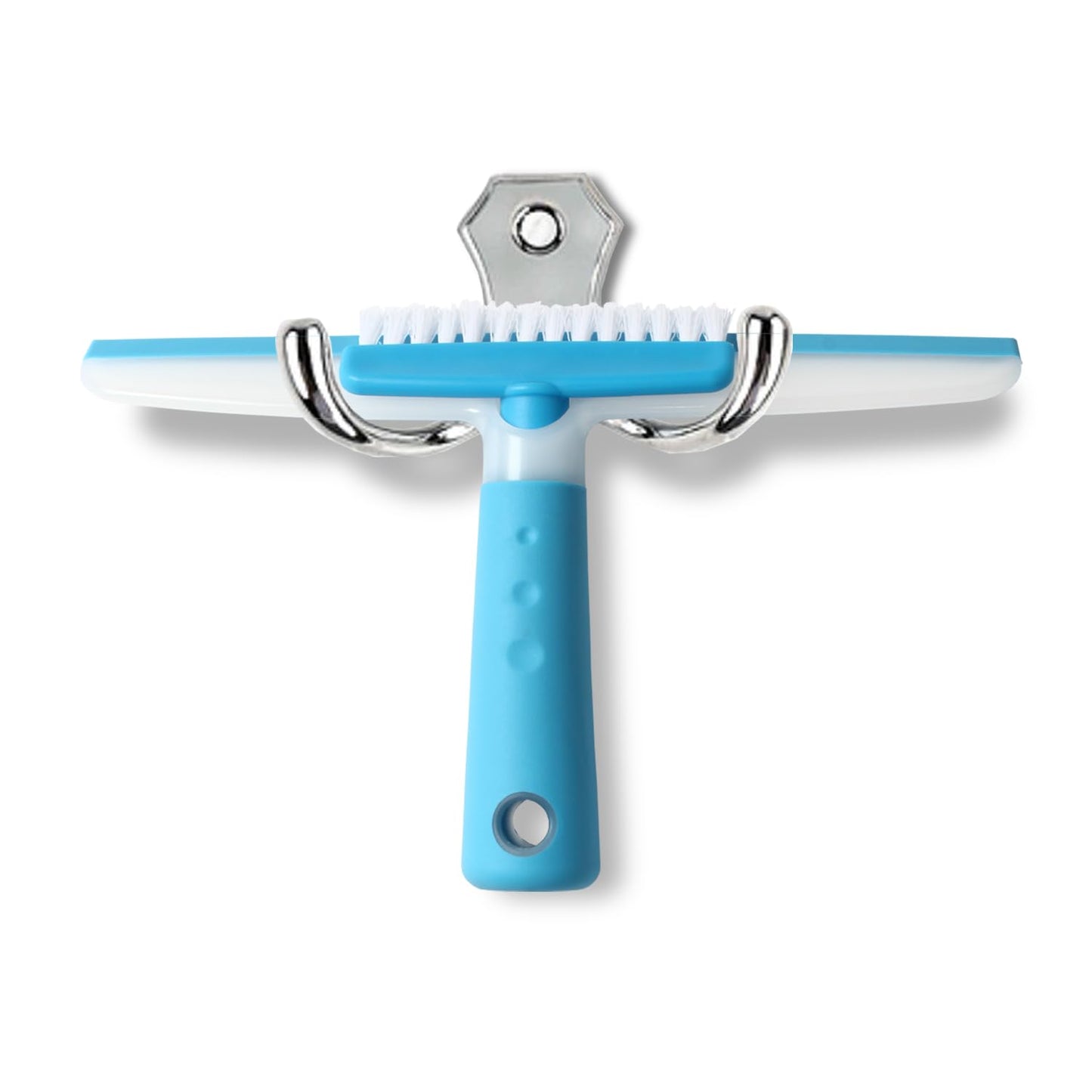 Shower Squeegee for Glass Doors, MEIBEI Squeegee for Shower Glass Door, Multi-Purpose Silicon Squeegee with Groove Gap Brush for Car Windshield, Tile