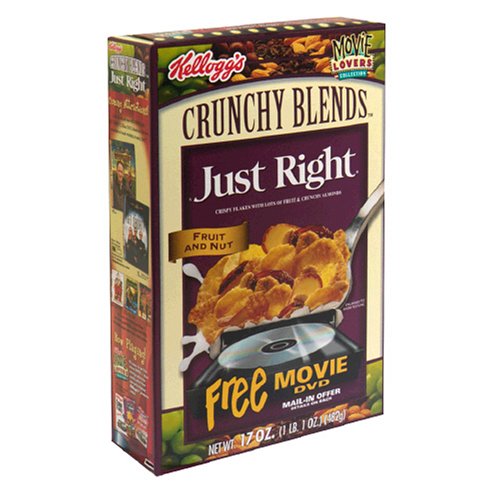 Kellogg's Crunchy Blends Just Right Cereal, Fruit and Nut, 17-Ounce Box