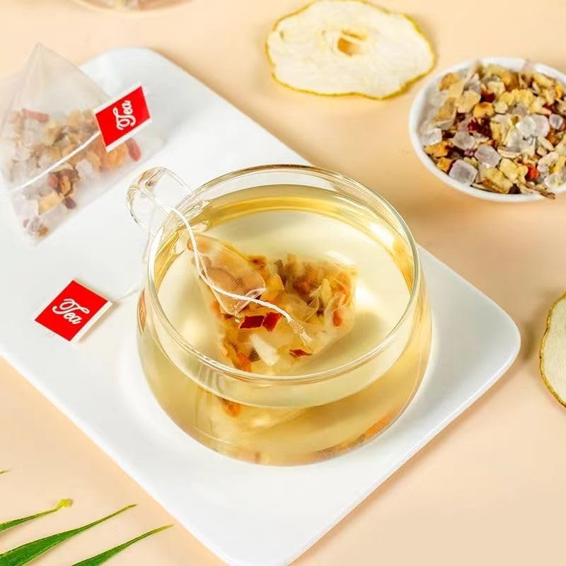 JINQI Chinese Fruit Tea Caffeine Free Fruit Tea bags Mixed fruit tea (snow pear tremella tea) ???? (200g, 10gX20Bags)7.05OZ
