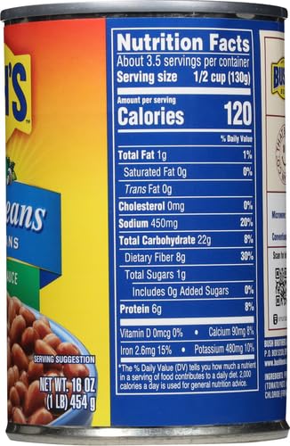 Bush's Canned Mild Red Chili Beans (Pack of 1), Plant-Based Protein, Excellent Source of Fiber, Low Fat, Gluten Free, in Mild Chili Sauce, 16 oz