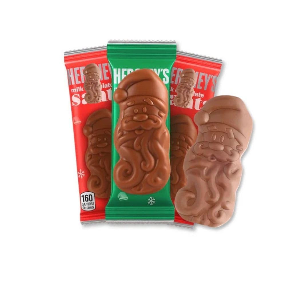 Milk Chocolate Santa Shaped Candy Pieces Individually Wrapped Bulk Bag - 25 lb (Approx. 625 pieces)
