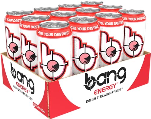 Bang Energy Delish Strawberry Kiss, Sugar-Free Energy Drink, 16 Fl Oz