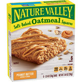 Nature Valley Soft-Baked Oatmeal Squares, Peanut Butter Breakfast Snacks, 6 ct, 7.44 OZ