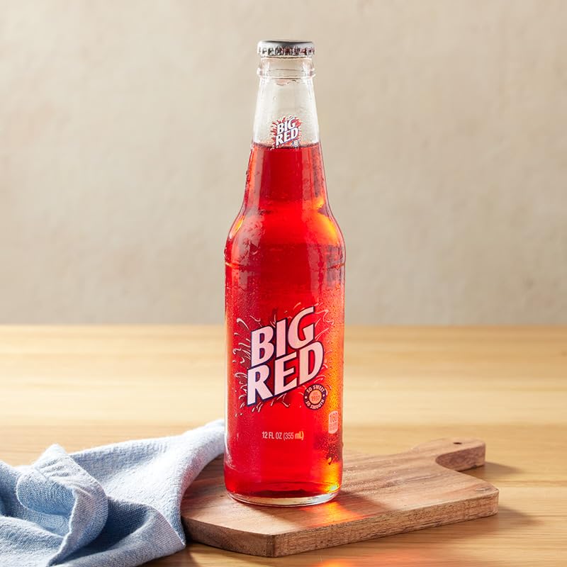 Big Red® Soda - Made with Real Sugar - 6 Pack of 12 oz Glass Bottles - Nostalgic Red Cream Soda
